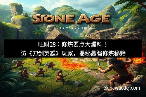 旺财28：修炼要点大爆料！访《刀剑英雄》玩家，揭秘最强修炼秘籍